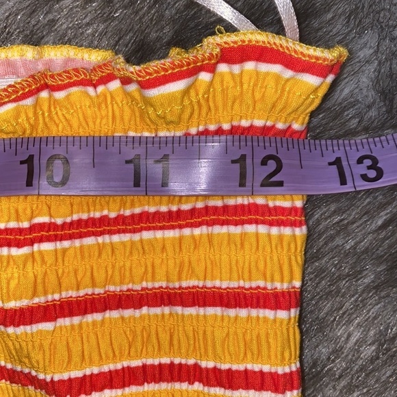 Bluenotes striped multi colour strapless cropped top Sz S - Picture 4 of 8